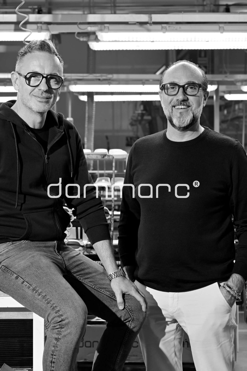 Logo di Danimarc Suolificio con i due proprietari